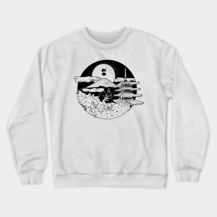 Japan Fuji Mountain art black white monochrome Crewneck Sweatshirt